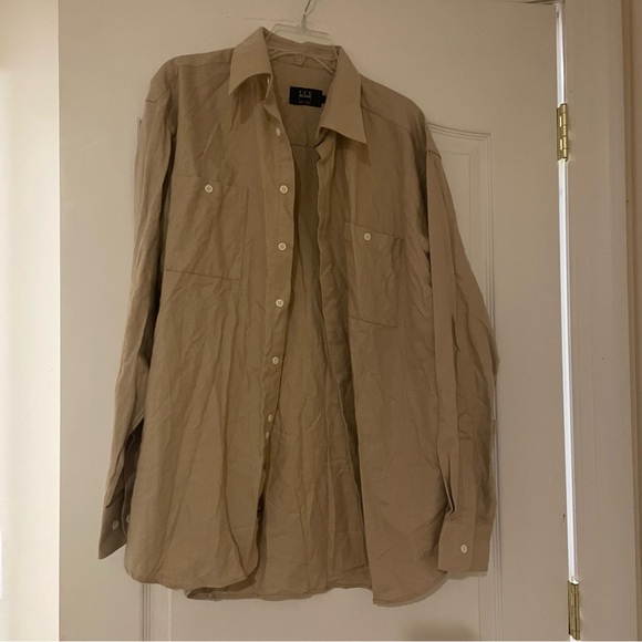 Ike Behar Herringbone Cotton Button-Down Dress Shirt Men’s Size Large - Picture 1 of 4